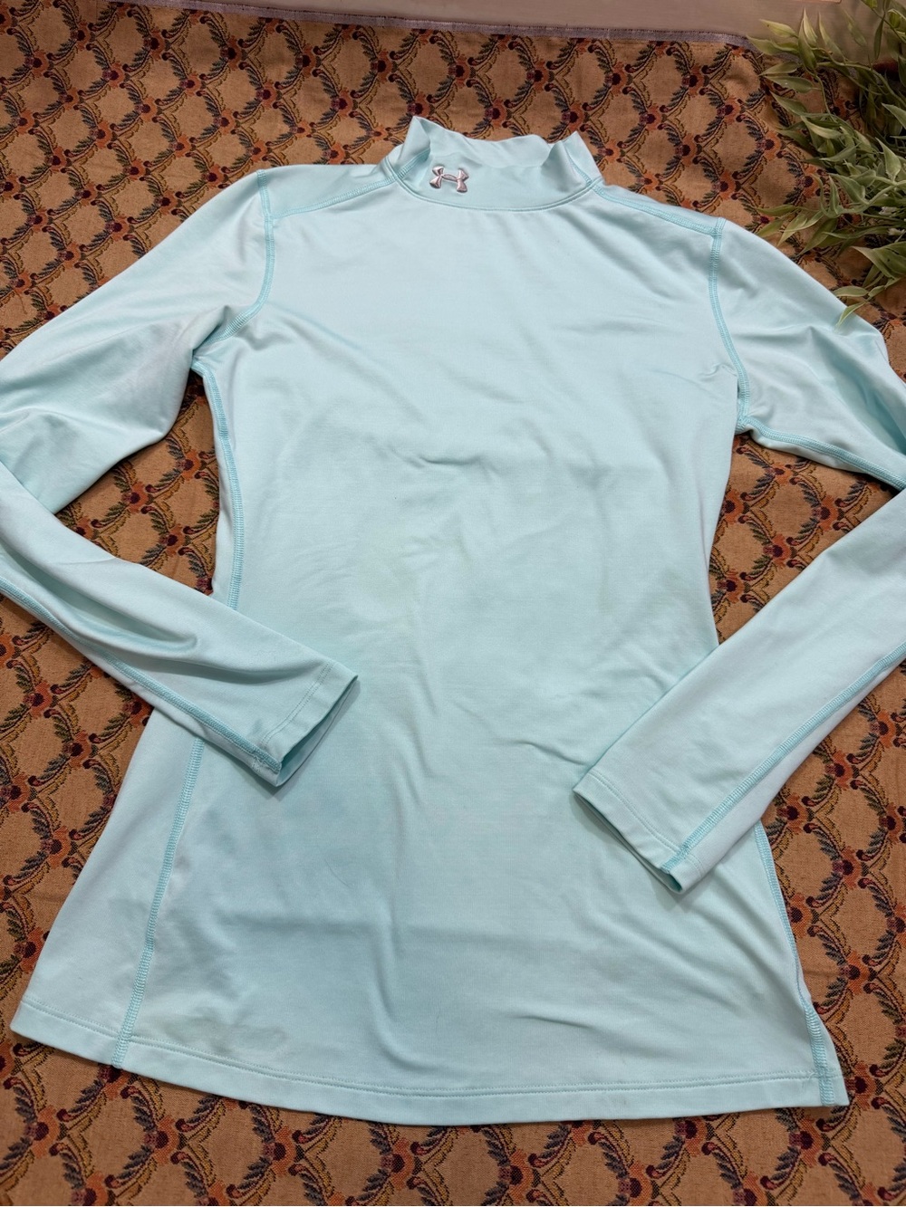 Under Armour Women's Mint Blue Long Sleeve Mock Neck Top